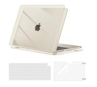 MOSISO Funda Compatible con MacBook Air M4 M3 M2 13 Pulgadas 2022 2024 2025 A3240 A3113 A2681, Plástico Carcasa para MacBook Air 13,6 Pulgadas&Cubierta Teclado&Protector Pantalla, Cristal Starlight