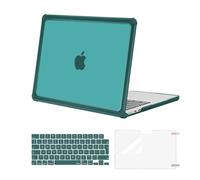 MOSISO Funda Compatible con MacBook Air M4 M3 M2 13 Pulgadas 2025-2022 A3240 A3113 A2681, Carcasa para Macbook Air 13,6 Anti-Cracking TPU Bumper&Teclado Tapa&Pantalla Cine,Verde Teal