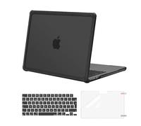 MOSISO Funda Compatible con MacBook Air M4 M3 M2 13 Pulgadas 2025-2022 A3240 A3113 A2681, Carcasa para Macbook Air 13,6 Anti-Cracking TPU Bumper&Teclado Tapa&Pantalla Cine,Negro