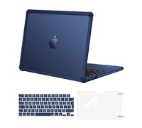 MOSISO Funda Compatible con MacBook Air M5 M4 M3 M2 13 Pulgadas 2026-2022 A3449 A3240 A3113 A2681, Carcasa para Macbook Air 13,6 Anti-Cracking TPU Bumper&Teclado Tapa&Pantalla Cine,Azul Medianoche