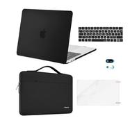 MOSISO Funda Compatible con MacBook Pro 13 2025 2024 2023-2016 A2338 M2 M1 A2251 A2289 A2159 A1989 A1708 A1706,Carcasa Rígida&Bolsa&Piel Teclado&Webcam&Protector de Pantalla,Negro
