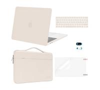 MOSISO Funda Compatible con MacBook Pro 13 2025 2024 2023-2016 A2338 M2 M1 A2251 A2289 A2159 A1989 A1708 A1706,Carcasa Rígida&Bolsa&Piel Teclado&Webcam&Protector de Pantalla,Arena