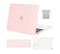 MOSISO Funda Compatible con MacBook Pro 13 2026 2025 2024-2016 M1 M2 A2338 A2289 A2251 A2159 A1989 A1706 A1708,Rígido Carcasa&Teclado Cubierta&Pantalla Protector&Accesorios Bolsa,Rosa Tiza