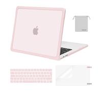 MOSISO Funda Compatible con MacBook Pro 13 M2 M1 2025-2016 A2338 A2251 A2289 A2159 A1989 A1708 A1706, TPU Bumper Plástico Suave Antirayaduras Carcasa&Teclado&Protector Pantalla&Bolsa,Rosa Tiza