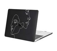 MOSISO Funda Compatible con MacBook Pro 13 Pulgadas 2022 M2 2021 2016-2020 A2338 M1 A2289 A2251 A2159 A1989 A1706 A1708, Ultra Delgado Carcasa Rígida Bosquejo Cara Plástico Protector Cubierta, Negro