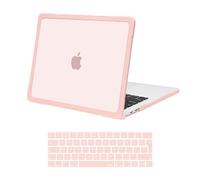 MOSISO Funda Compatible con MacBook Pro 13 Pulgadas 2025-2016 M2 M1 A2338 A2251 A2289 A2159 A1989 A1708 A1706, Suave TPU Bumper Anti-Descifrar&Anti-Fingerprint Carcasa Plástico&Teclado,Rosa