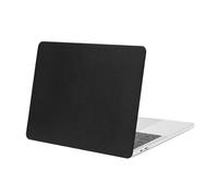 MOSISO Funda Compatible con MacBook Pro 13 Pulgadas M2 2024-2016 A2338 M1 A2251 A2289 A2159 A1989 A1706 A1708, Anti-Huellas Cuadrado Rejilla PU Cuero Recubierto Plástico Dura,Negro
