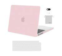 MOSISO Funda Compatible con MacBook Pro 14 2025-2021 M5 M4 M3 M2 M1 A3434 A3112 A3185 A3401 A2918 A2992 A2779 A2442, Carcasa Plástico&Teclado Protector&Cubierta Webcam&Almacenaje Bolsa,Cuarzo Rosa