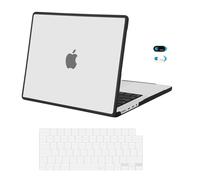 MOSISO Funda Compatible con MacBook Pro 14 Pulgadas 2024, 2023-2021 M3 A2918 A2992 M2 A2779 M1 A2442 Chip, TPU Suave Marco Bumper Anti-fisuras Carcasa Dura Plástico&Teclado&Webcam Cubierta,Translúcido