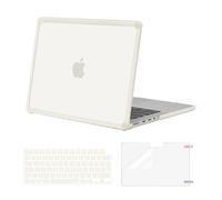 MOSISO Funda Compatible con MacBook Pro 14 Pulgadas 2025-2021 M5 M4 M3 M2 M1 A3434 A3112 A3185 A3401 A2918 A2992 A2779 A2442, Heavy Duty TPU Bumper Carcasa Dura&Teclado&Pantalla Film,Beige