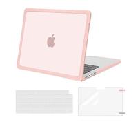 MOSISO Funda Compatible con MacBook Pro 14 Pulgadas 2025-2021 M5 M4 M3 M2 M1 A3434 A3112 A3185 A3401 A2918 A2992 A2779 A2442, TPU Bumper Antirrayas Carcasa&Cubreteclado&Pantalla Film,Rosa