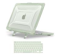 MOSISO Funda Compatible con MacBook Pro 14 Pulgadas 2025-2021 M5 M4 M3 M2 M1 A3434 A3112 A3185 A3401 A2918 A2992 A2779 A2442, Honeycomb TPU Bumper Carcasa Doblar Kickstand&Teclado Tapa,Verde Salvia