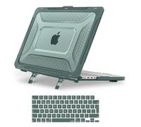 MOSISO Funda Compatible con MacBook Pro 14 Pulgadas 2025-2021 M5 M4 M3 M2 M1 A3434 A3112 A3185 A3401 A2918 A2992 A2779 A2442, Honeycomb TPU Bumper Carcasa Doblar Kickstand&Teclado Tapa,Verde Esmeralda