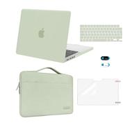 MOSISO Funda Compatible con MacBook Pro 14 Pulgadas 2025-2021 M5 M4 M3 M2 M1 A3434 A3112 A3185 A3401 A2918 A2992 A2779 A2442, Carcasa&Bolsa Manga&Pantalla Protector&Teclado&Webcam,Verde Salvia