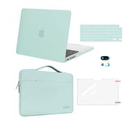 MOSISO Funda Compatible con MacBook Pro 14 Pulgadas 2025-2021 M5 M4 M3 M2 M1 A3434 A3112 A3185 A3401 A2918 A2992 A2779 A2442, Carcasa&Bolsa Manga&Pantalla Protector&Teclado&Webcam,Menta Verde