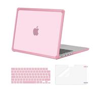 MOSISO Funda Compatible con MacBook Pro 14 Pulgadas 2025-2021 M5 M4 M3 M2 M1 A3434 A3112 A3185 A3401 A2918 A2992 A2779 A2442, Heavy Duty TPU Bumper Carcasa Dura&Teclado&Pantalla Film,Rosa Tiza