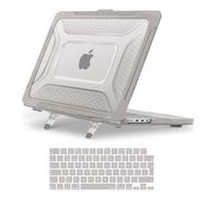 MOSISO Funda Compatible con MacBook Pro 14 Pulgadas 2025-2021 M5 M4 M3 M2 M1 A3434 A3112 A3185 A3401 A2918 A2992 A2779 A2442, Honeycomb TPU Bumper Carcasa Doblar Kickstand&Teclado Tapa,Caqui