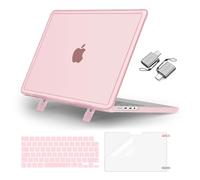 MOSISO Funda Compatible con MacBook Pro 14 Pulgadas 2025-2021 M5 M4 M3 M2 M1 A3434 A3112 A3185 A3401 A2918 A2992 A2779 A2442, Carcasa Plegable Soporte&Piel Teclado&Pantalla Cine&Tipo C,Rosa