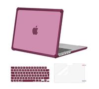 MOSISO Funda Compatible con MacBook Pro 14 Pulgadas 2025-2021 M5 M4 M3 M2 M1 A3434 A3112 A3185 A3401 A2918 A2992 A2779 A2442, Heavy Duty TPU Bumper Carcasa Dura&Teclado&Pantalla Film,Vino Rojo