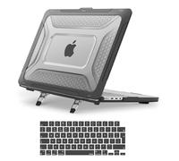 MOSISO Funda Compatible con MacBook Pro 14 Pulgadas 2025-2021 M5 M4 M3 M2 M1 A3434 A3112 A3185 A3401 A2918 A2992 A2779 A2442, Honeycomb TPU Bumper Carcasa Doblar Kickstand&Teclado Tapa,Negro