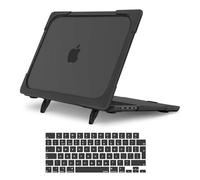 MOSISO Funda Compatible con MacBook Pro 14 Pulgadas 2025-2021 M5 M4 M3 M2 M1 A3434 A3112 A3185 A3401 A2918 A2992 A2779 A2442, Resistente Carcasa Antichoque con Soporte Plegable&Tapa Teclado,Negro