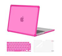 MOSISO Funda Compatible con MacBook Pro 14 Pulgadas 2025-2021 M5 M4 M3 M2 M1 A3434 A3112 A3185 A3401 A2918 A2992 A2779 A2442, Heavy Duty TPU Bumper Carcasa Dura&Teclado&Pantalla Film,Rosa Brillante