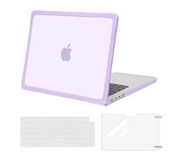 MOSISO Funda Compatible con MacBook Pro 14 Pulgadas 2025-2021 M5 M4 M3 M2 M1 A3434 A3112 A3185 A3401 A2918 A2992 A2779 A2442, TPU Bumper Antirrayas Carcasa&Cubreteclado&Pantalla Film,Púrpura