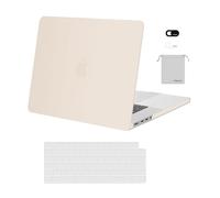 MOSISO Funda Compatible con MacBook Pro 16 2024 2023 2022 2021 M3 A2991 M2 A2780 A2485 M1 Pro MAX Chip Touch ID, Carcasa Plástico&Teclado Protector&Cubierta Webcam&Almacenaje Bolsa,Beige