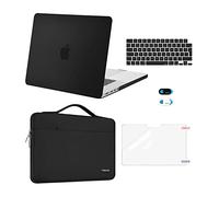 MOSISO Funda Compatible con MacBook Pro 16 Pulgadas 2021-2024 M3 M2 M1 Pro MAX Chip Touch,Plástico Carcasa Rígida&Maletin Portatil&Pantalla Protector&Teclado Cubierta&Webcam Cubierta,Negro