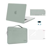 MOSISO Funda Compatible con MacBook Pro 16 Pulgadas 2021-2024 M3 M2 M1 Pro MAX Chip Touch,Plástico Carcasa Rígida&Maletin Portatil&Pantalla Protector&Teclado Cubierta&Webcam Cubierta,Verde Antiguo