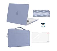 MOSISO Funda Compatible con MacBook Pro 16 Pulgadas 2021-2024 M3 M2 M1 Pro MAX Chip Touch,Plástico Carcasa Rígida&Maletin Portatil&Pantalla Protector&Teclado Cubierta&Webcam Cubierta,Gris Lavanda