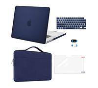 MOSISO Funda Compatible con MacBook Pro 16 Pulgadas 2021-2024 M3 M2 M1 Pro MAX Chip Touch,Plástico Carcasa Rígida&Maletin Portatil&Pantalla Protector&Teclado Cubierta&Webcam Cubierta,Azul Marino
