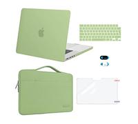 MOSISO Funda Compatible con MacBook Pro 16 Pulgadas 2021-2024 M3 M2 M1 Pro MAX Chip Touch,Plástico Carcasa Rígida&Maletin Portatil&Pantalla Protector&Teclado Cubierta&Webcam Cubierta,Verde Aguacate