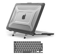 MOSISO Funda Compatible con MacBook Pro 16 Pulgadas M5 M4 M3 M2 M1 A3428 A3429 A3403 A3186 2026-2021, Honeycomb Shockproof TPU Bumper Heavy Duty Carcasa con Soporte Plegable&Teclado,Negro