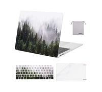 MOSISO Funda Dura Compatible con MacBook Air 13 2021-2018 A2337 M1 A1932 A2179 Retina,Plástico Carcasa Rígida& Cubierta del Teclado &Protector Pantalla &Accesorios Bolsa,Bosque Verde