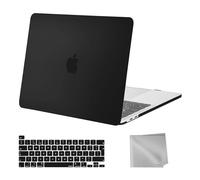 MOSISO Funda Dura Compatible con MacBook Pro 13 Pulgadas M2 M1 2025-2016 Publique A2338 A2289 A2251 A2159 A1989 A1706 A1708, Plástico Rígido Carcasa&Teclado Skin&Paño,Negro