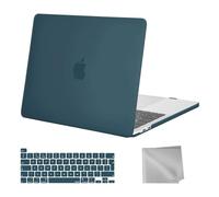 MOSISO Funda Dura Compatible con MacBook Pro 13 Pulgadas M2 M1 2025-2016 Publique A2338 A2289 A2251 A2159 A1989 A1706 A1708, Plástico Rígido Carcasa&Teclado Skin&Paño,Trullo Profundo