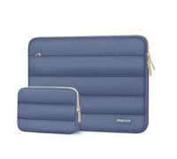 MOSISO Funda Portátil 13-13.3 Pulgadas, 13,3 Pulgadas Puffy Laptop Bolsa Compatible con MacBook Air 13 13,6 M4 M3 M2 M1/Pro 13/Pro 14, Horizontal Poliéster con Estuche Pequeño Bolsa,Lavanda Gris