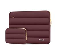 MOSISO Funda Portátil 13-13.3 Pulgadas, 13,3 Pulgadas Puffy Laptop Bolsa Compatible con MacBook Air 13 13,6 M4 M3 M2 M1/Pro 13/Pro 14, Horizontal Poliéster con Estuche Pequeño Bolsa,Rojo Vino