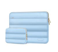 MOSISO Funda Portátil 13-13.3 Pulgadas, 13,3 Pulgadas Puffy Laptop Bolsa Compatible con MacBook Air 13 13,6 M4 M3 M2 M1/Pro 13/Pro 14, Horizontal Poliéster con Estuche Pequeño Bolsa,Azul Aire