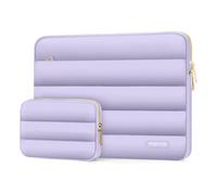 MOSISO Funda Portátil 13-13,3 Pulgadas, 13,3 Pulgadas Puffy Laptop Bolsa Compatible con MacBook Air 13 M5 M4 M3 M2 M1/Neo/Pro 13/Pro 14, Horizontal Poliéster con Estuche Pequeño Bolsa,Morado