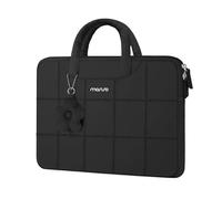 MOSISO Funda Portátil 13-14 Pulgadas, 13,3 Pulgadas Laptop Bolsa Compatible con MacBook Air 13 13,6/ Pro 13/14,HP Acer, Rectángulo Acolchado Bolsa de Ordenador con Asa y Colgante de Flores, Negro