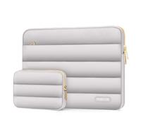 MOSISO Funda Portátil 13-14 Pulgadas, 13,3 Pulgadas Puffy Laptop Bolsa Compatible con MacBook Air 13 13,6 M4 M3 M2 M1/Pro 13/Pro 14, HP, Horizontal Poliéster con Estuche Pequeño Bolsa,Gris