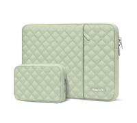 MOSISO Funda Portátil 13,3 Pulgadas, 13-13,3 Pulgadas Laptop Sleeve Compatible con MacBook Air/Pro13/Pro 14, HP DELL ASUS, Bolso Vertical Acolchado Plano con Bolsillo y Estuche Pequeño,Verde Salvia