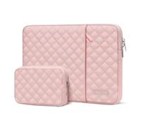MOSISO Funda Portátil 13,3 Pulgadas, 13-13,3 Pulgadas Laptop Sleeve Compatible con MacBook Air/Pro13/Pro 14, HP DELL ASUS, Bolso Vertical Acolchado Plano con Bolsillo y Estuche Pequeño,Rosa Tiza