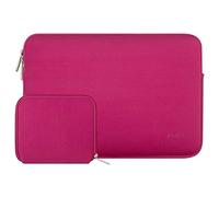 MOSISO Funda Portátil 13,3 Pulgadas, 13 a 13 3 Pulgadas Compatible con MacBook Air/Pro, Compatible con MacBook Pro 14 M4 M3 M2 M1 2025-2021, Funda Blanda de Neopreno con Bolsa Pequeña,Rosa Roja