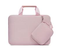 MOSISO Funda Portátil 13 Pulgadas, Compatible con MacBook Air 13 Pulgadas M4 M3 M2 M1 2025-2018/Pro 13 M2 M1, Neopreno Llevar Laptop Bolsa con Asa&Desmontables Pequeñas Cajas,Rosa