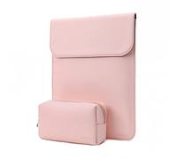 MOSISO Funda Portátil 13 Pulgadas, Compatible con MacBook Air M4 M3 M2 M1 2025-2018 / Pro M2 M1 2025-2016, Funda Piel Sintética con Pequeña Bolsa,Rosa
