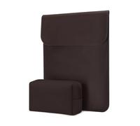 MOSISO Funda Portátil 13 Pulgadas, Compatible con MacBook Neo 13 / Air M4 M3 M2 M1 2025-2018 / Pro M2 M1 2025-2016, Funda Piel Sintética con Pequeña Bolsa,Marrón Castaño