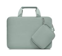 MOSISO Funda Portátil 15 Pulgadas, Compatible con MacBook Air 15 Pulgadas M4 M3 M2 2025 2024 2023, DELL XPS, Neopreno Llevar Laptop Bolsa con Asa&Desmontables Pequeñas Cajas,Verde Antiguo